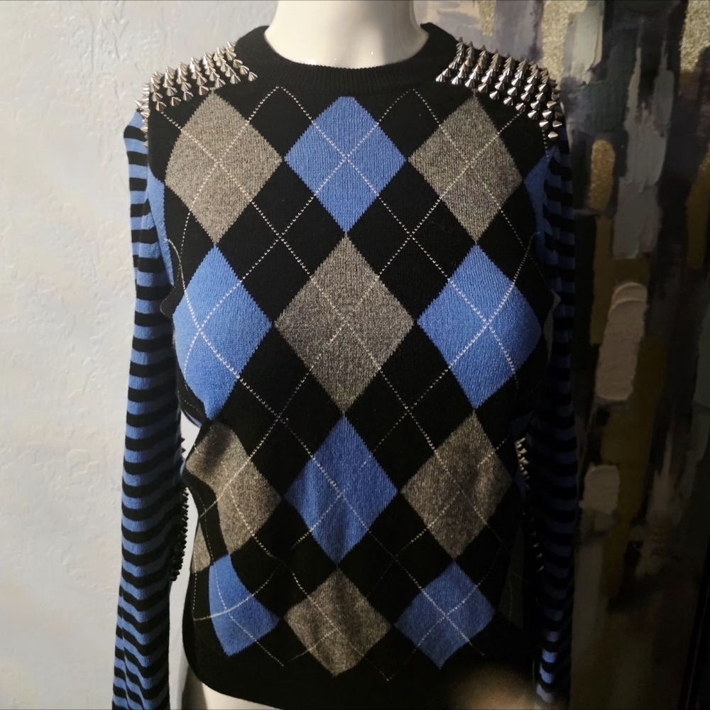 Blue and Black Argyle Sweater